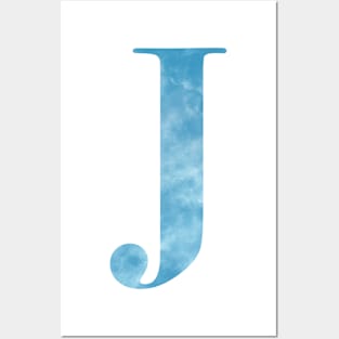 Clouds Blue Sky Initial Letter J Posters and Art